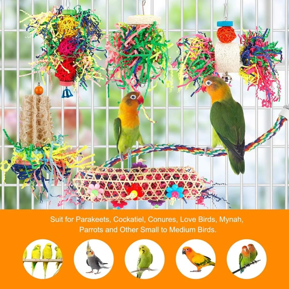 Bird Chew Toys Six Pack Paper Ball Cage Foraging Toys