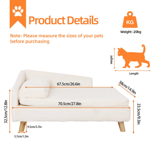 BINGOPAW Waterproof Raised Pet Sofa Bed With Plush Cushion