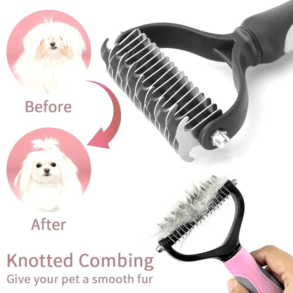 Pet Hair Removal Comb For Cats And Dogs Grooming Deshedding Tool