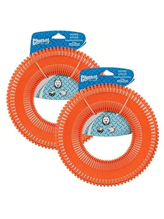 Chuckit Rugged Flyer Dog Toy 2 Pack Durable Outdoor Play